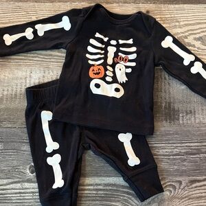 Carter's Black Skeleton Baby Pajama Set